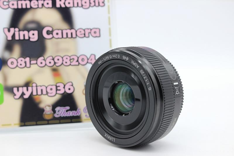 ขาย Lens Panasonic 20mm F/1.7(สีดำ) สภาพสวย ไม่มีฝ้า รา  อดีตประกันศูนย์ อุปกรณ์ครบกล่อง